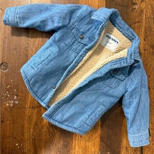 Old Navy Light Blue Kids Jean Jacket with Sherpa Lining